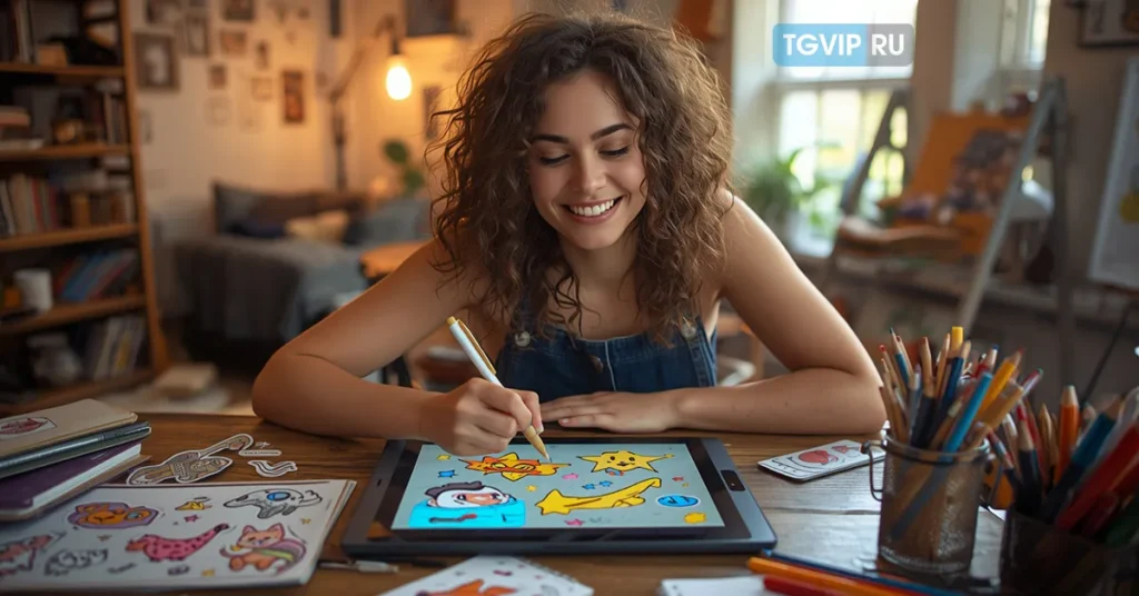 Создание стикеров художником