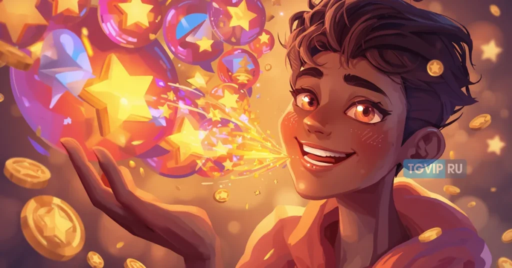 Подписчики отправляют звёзды автору в Telegram